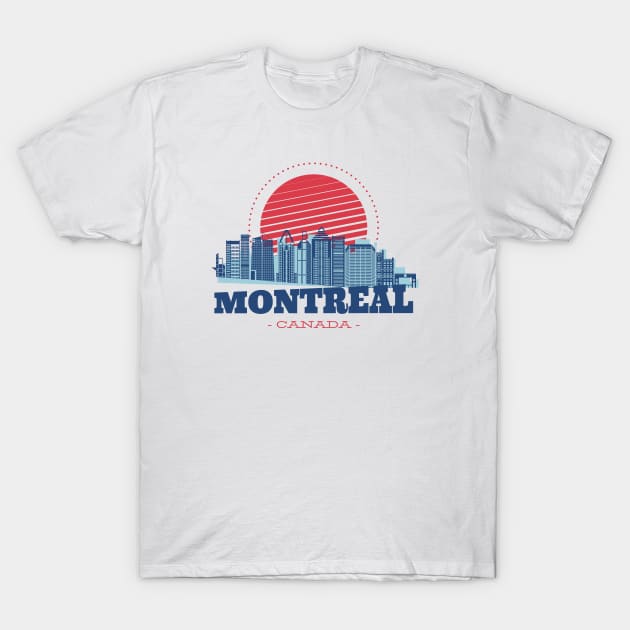 Retro Montreal, Canada Skyline T-Shirt by SLAG_Creative